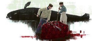 Dwa wieloryby, cięcie wieloryba autorstwa Alessandro Lonati