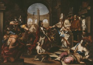 Teodozjusz wyparty z kościoła przez św. Ambrożego, 170010.