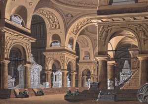 Scenografia do opery Castore i Polluce Francesco Bianchi. autorstwa Alessandro Sanquirico