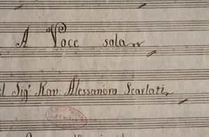Rękopis partytury XXV Kantat na głos solowy Alessandro Scarlattiego (1660-1725) autorstwa Alessandro Scarlatti