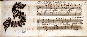 Wątpię w miłość... odręczne nuty Alessandro Stradelli (1644 - 1682) włoskiego kompozytora. Estense Library Modena autorstwa Alessandro Stradella