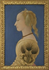 Portret damy. Około 1465 r. autorstwa Alesso Baldovinetti
