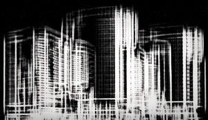 fragment Miasta #3,2019,)media mieszane) autorstwa Alex Caminker