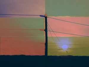dźwięk,2019,(kolaż;montaż;przemalowany) autorstwa Alex Caminker