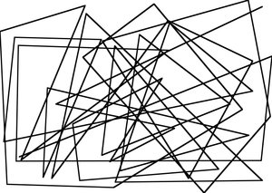 string-line jako kubizm, 2017, (media mieszane) autorstwa Alex Caminker