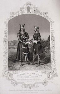 Pan Macready jako Król Jan i Pan Cooper jako Hubert, Akt III Scena 3 