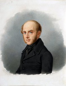 Portret hrabiego Siergieja Ouwarowa (1786-1855), rosyjskiego męża stanu - Akwarela na tekturze Aleksandra Aleksiejewicza Wasiljewskiego (1794-1849), wczesne lata 40. XIX wieku - Portret hrabiego Siergieja Siemionowicza Uvarowa (1786-1855) - Akwarela na tek autorstwa Alexander Alexeyevich Vasilyevsky