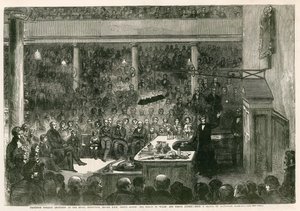 Profesor Faraday wykłada w Royal Institution przed Jego Wysokość Książę Albert, książę Walii i książę Alfred