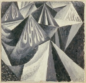 Cubo-futurystyczna kompozycja w szarości i bieli, 1916