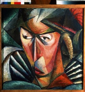 Portret żony artysty. Obraz Aleksandra Konstantinowicza Bogomazowa (1880-1930). Olej na płótnie, 57 x 57 cm