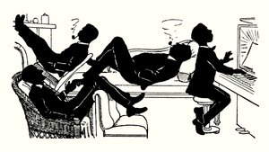 Ilustracja do We Trzech i Troddles (litografia) autorstwa Alexander Carruthers Gould