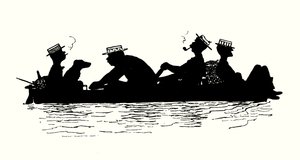 Ilustracja do We Trzech i Troddles (litografia) autorstwa Alexander Carruthers Gould