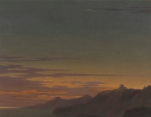 Zamknięcie dnia: Zachód słońca na wybrzeżu autorstwa Alexander Cozens