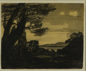 Kozy na brzegu jeziora autorstwa Alexander Cozens