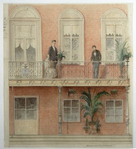 Projekt balkonu dla domu rodziny Schwarz w posiadłości Bely Kolodets, 1875 autorstwa Alexander Dmitrievich Litovchenko