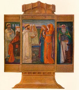 Tryptyk w Malowanych emaliach: Sceny z życia św. Patryka, 1903 autorstwa Alexander Fisher