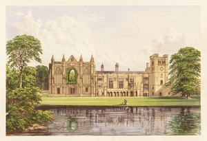 Opactwo Newstead, Nottinghamshire, Anglia. 1880 (grawerowanie) autorstwa Alexander Francis (after) Lydon