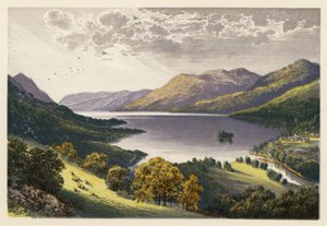 Sceneria szkockiego jeziora: Loch Earn (kolorowa litografia) autorstwa Alexander Francis (after) Lydon
