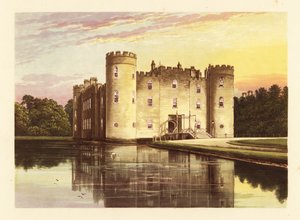 Zamek Shirburn., Oxfordshire, Anglia. ,1880 (grawerowanie) autorstwa Alexander Francis (after) Lydon