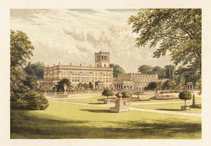 Trentham Hall, Staffordshire, Anglia. ,1880 (grawerowanie) autorstwa Alexander Francis (after) Lydon