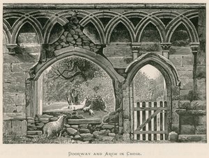 Bolton Priory, Doorway and Arch w chórze autorstwa Alexander Francis Lydon