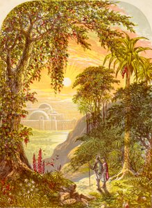 Christian and Hopeful in the land of Beulah, z The Pilgrims Progress Johna Bunyana, wyd. ok. 1880 r. autorstwa Alexander Francis Lydon