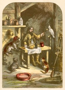 Robinson Crusoe podczas kolacji z małą rodziną autorstwa Alexander Francis Lydon