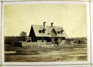 Dom pułkownika Bullocka, indiański handlarz, Fort Laramie, 1868 (odbitka albuminowa) autorstwa Alexander Gardner