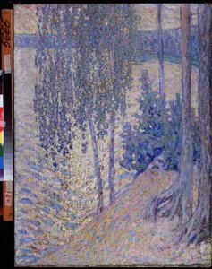 „„ Brzozy ”” (brzozy) Obraz Aleksandra Fiodorowicza Gausha (1873-1947) około 1910 r. Państwowe Muzeum Sztuki Republiki Czuwaski Czeboksary autorstwa Alexander Gaush