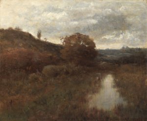 Jesienny krajobraz i basen autorstwa Alexander Helwig Wyant