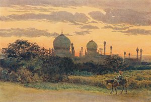 Zachód słońca za Ibrahimem Rozą, Bijapur, ok. 1880 1905. autorstwa Alexander Henry Hallam Murray
