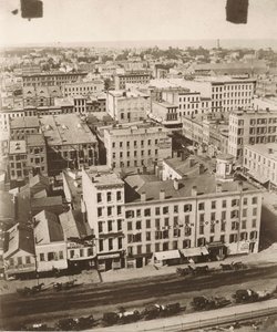 Widok na północ z kopuły gmachu sądu w Chicago, 1858