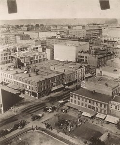 Widok na północny wschód od kopuły gmachu sądu w Chicago, 1858 r