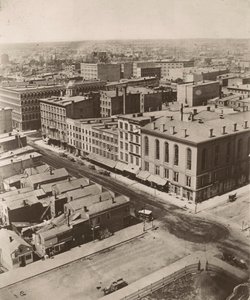 Widok na północny zachód z kopuły gmachu sądu w Chicago, 1858 r