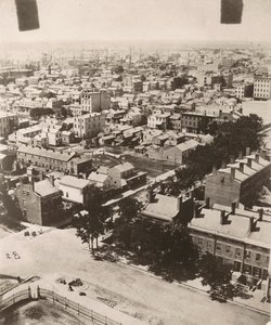 Widok na południowy zachód z kopuły gmachu sądu w Chicago, 1858 r