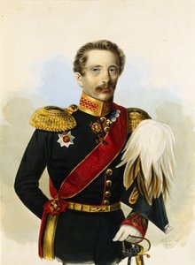 Portret atamana armii kozackiej dona, Michaiła Grigorievicha Chomutowa. Praca Aleksandra Iwanowicza Klundera (1802-1875), akwarela na papierze