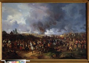 Bitwa Narodów pod Lipskiem (Niemcy), październik 1813 r. (Lub bitwa pod Lipskiem, epizod wojen napoleońskich, podczas kampanii niemieckiej (1813). Obraz Aleksandra Iwanowicza Sauerweida (1783-1844), olej, płótno