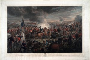 Bitwa pod Waterloo - Sauerweid, Aleksander Iwanowicz (1783-1844) - 1819 - Akwaforta, akwarela - 61,6x91,3 - Kolekcja prywatna autorstwa Alexander Ivanovich Sauerweid