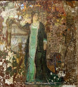 Harfistka. Portret Tatiany Sergeevny Bartseva (1886-1984) par Savinov, Aleksander Iwanowicz (1881-1942) autorstwa Alexander Ivanovich Savinov