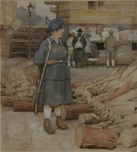 Kobieta z milicji, 1920 autorstwa Alexander Ivanovich Vakhrameyev