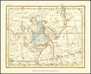 1822 - Alexander Jamieson - Ophiuchus i Wąż (oraz Scutum Sobieski) autorstwa Alexander Jamieson