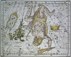 Herkules, z „Atlasu niebieskiego”, wyd. w 1822 autorstwa Alexander Jamieson