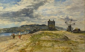Zamek Broughty, ok. 1860 (olej na desce)
