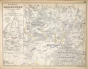Mapa bitwy pod Hohenlinden, opublikowana przez Williama Blackwooda i Synów, Edynburg i Londyn, 1848 (rycina ręcznie kolorowana)