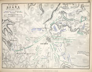 Mapa bitwy pod Ocaną, opublikowana przez Williama Blackwooda i Synów, Edynburg i Londyn, 1848 (rycina ręcznie kolorowana) autorstwa Alexander Keith Johnston