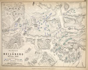 Mapa Heilsbergu, wyd. William Blackwood and Sons, Edynburg i Londyn, 1848 (rycina ręcznie kolorowana)