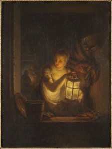 Kobieta z latarnią, 1818 autorstwa Alexander Lauréus