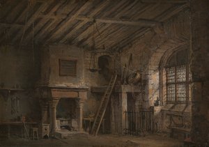 Scenografia do Heart of Midlothian; Tolbooth autorstwa Alexander Nasmyth