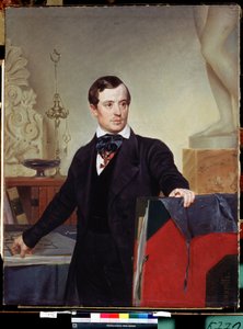 ""Portret malarza i architekta Aleksandra Briulłowa (Alexander Brioullov) (1798-1877)"" Obraz Karla Briullova (Brioullova) (1799-1852) Państwowe Muzeum Rosyjskie Sankt Petersburg