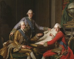Król Szwecji Gustaw III i jego bracia autorstwa Alexander Roslin